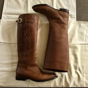TOD'S knee-high leather distressed boots | 6.5